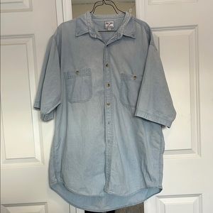 Fox Fire Sportswear Baby Blue Short Sleeve Button Down Size XT